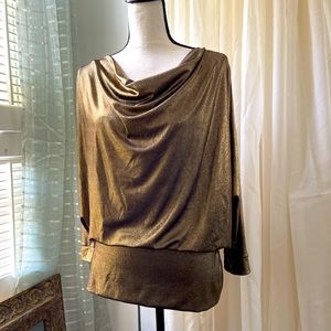 Peck & Peck Collection Gold Metallic Blouse